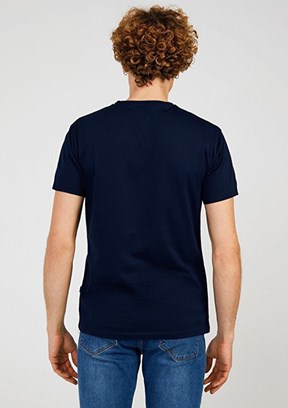 THE CROW Duck - TC7128 Erkek Lacivert Baskılı T-Shirt