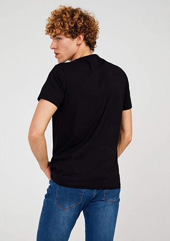 THE CROW Duck - TC7128 Erkek Siyah Baskılı T-Shirt