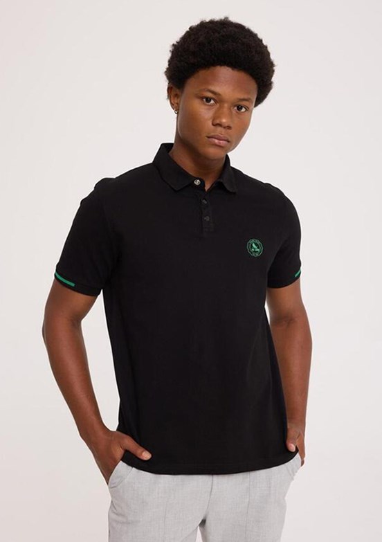 THE CROW Summer Polo - TC4615 Erkek Siyah Polo Yaka T-Shirt