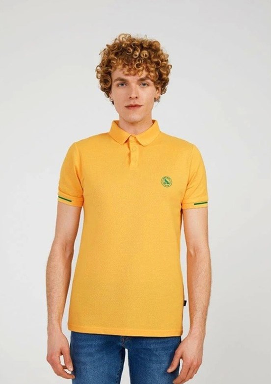 THE CROW Summer Polo - TC4615 Erkek Sarı Polo Yaka T-Shirt