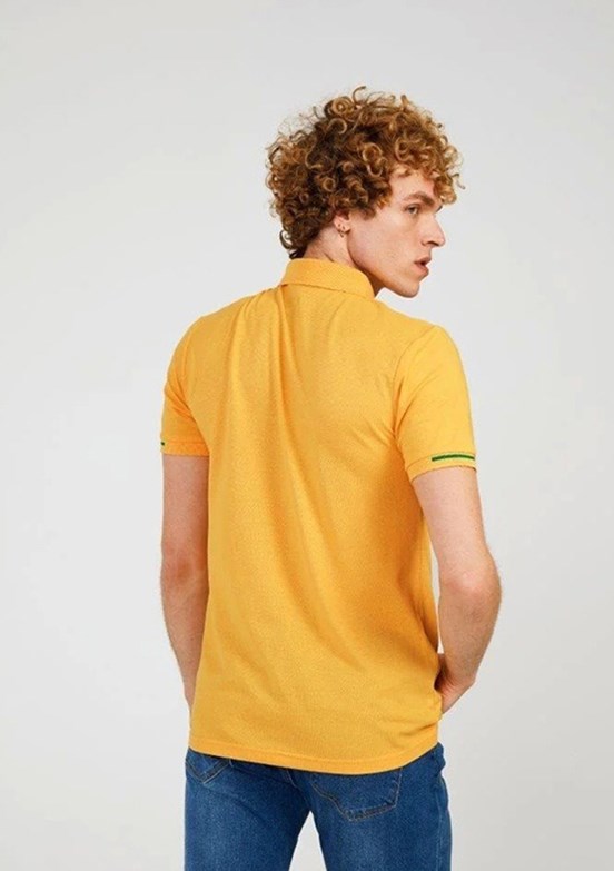 THE CROW Summer Polo - TC4615 Erkek Sarı Polo Yaka T-Shirt