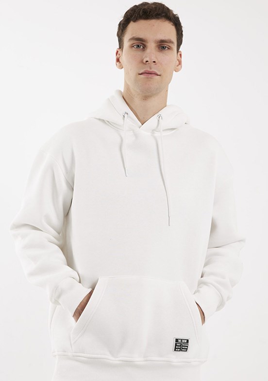 THE CROW Beyaz Unisex Kapüşonlu Sweatshirt