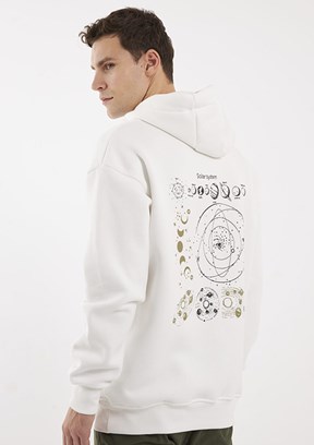 THE CROW Beyaz Unisex Kapüşonlu Sweatshirt