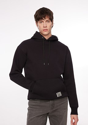 THE CROW Siyah Unisex Kapüşonlu Sweatshirt