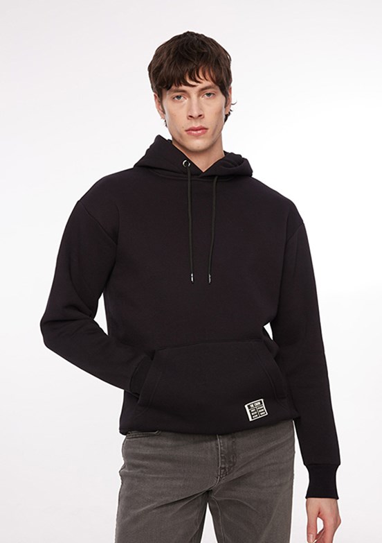 THE CROW Siyah Unisex Kapüşonlu Sweatshirt
