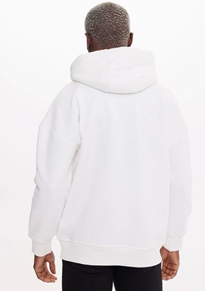 THE CROW - TC3915 Unisex Beyaz Kapüşonlu Sweatshirt