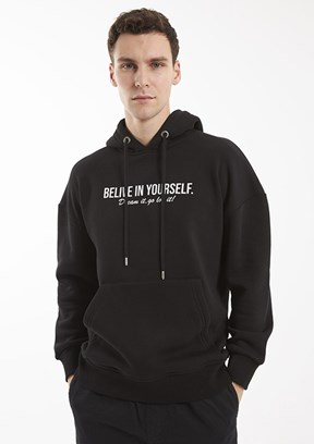THE CROW Siyah Unisex Kapüşonlu Sweatshirt
