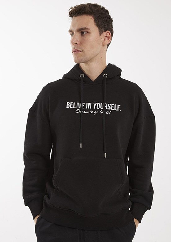 THE CROW Siyah Unisex Kapüşonlu Sweatshirt