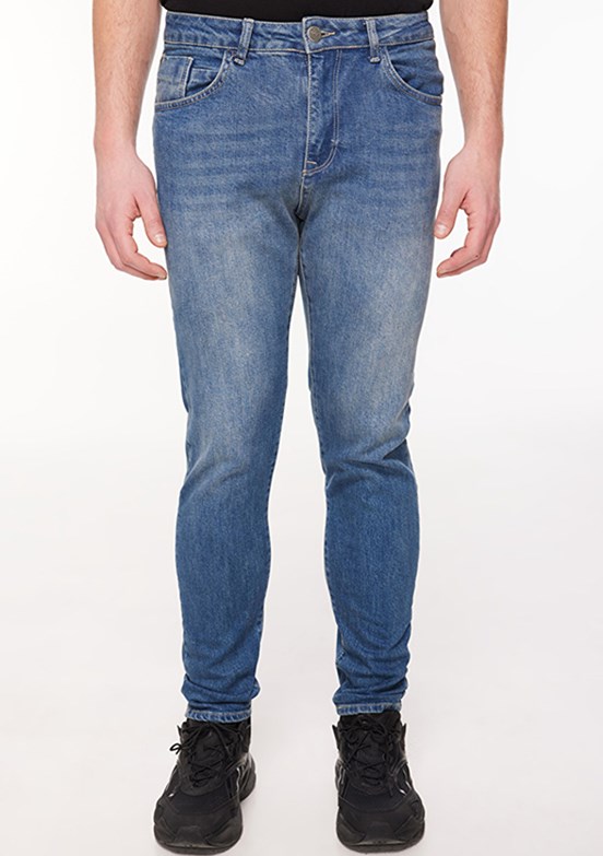 THE CROW Mavi Unisex Normal Bel Jean Pantolon
