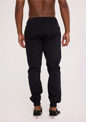 THE CROW Siyah Unisex Beli Lastikli Pantolon