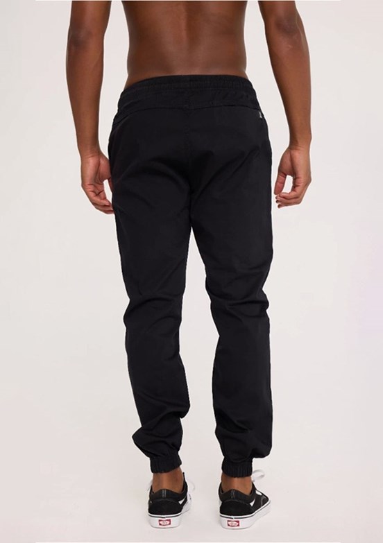 THE CROW Siyah Unisex Beli Lastikli Pantolon