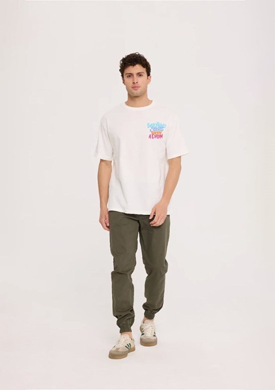 THE CROW Yeşil Unisex Beli Lastikli Pantolon