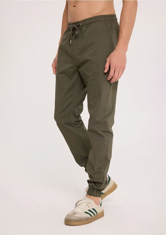 THE CROW Yeşil Unisex Beli Lastikli Pantolon