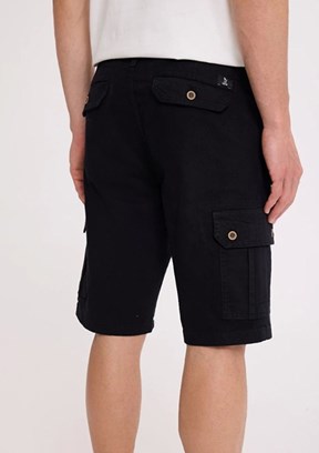 THE CROW Siyah Unisex Kargo Pantolon Şort