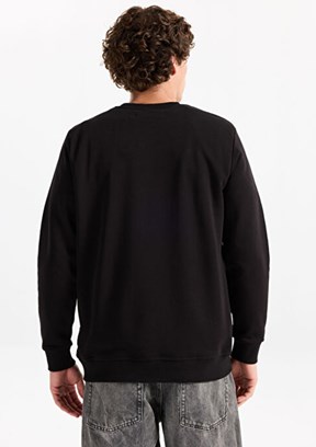 THE CROW Siyah Unisex O Yaka Sweatshirt