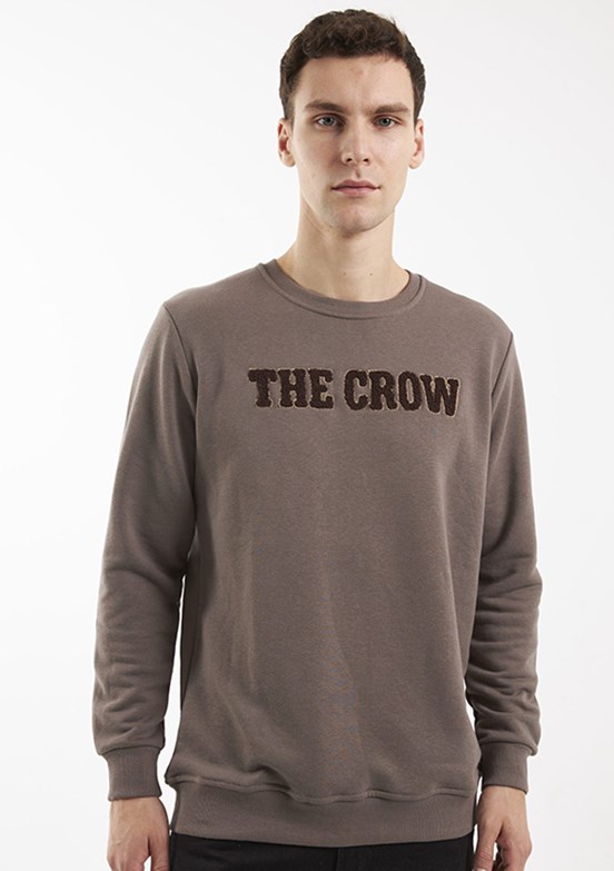 THE CROW Bej Unisex O Yaka Sweatshirt