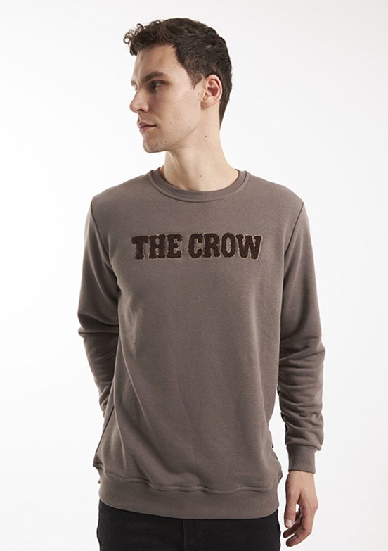 THE CROW Bej Unisex O Yaka Sweatshirt