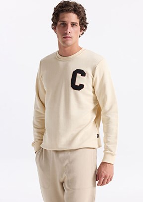 THE CROW - TC1943 Unisex Beyaz Bisiklet Yaka Sweatshirt
