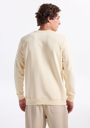 THE CROW - TC1943 Unisex Beyaz Bisiklet Yaka Sweatshirt