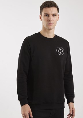 THE CROW Siyah Unisex O Yaka Sweatshirt