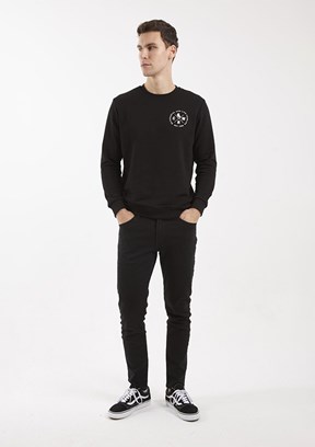 THE CROW Siyah Unisex O Yaka Sweatshirt