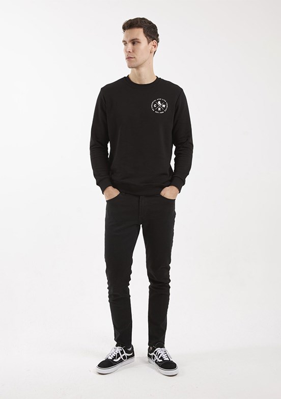 THE CROW Siyah Unisex O Yaka Sweatshirt