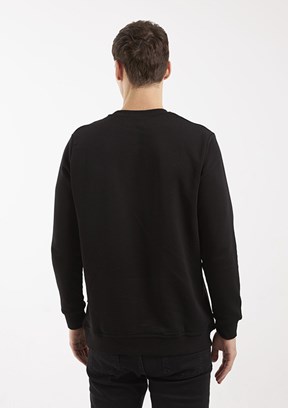 THE CROW Siyah Unisex O Yaka Sweatshirt
