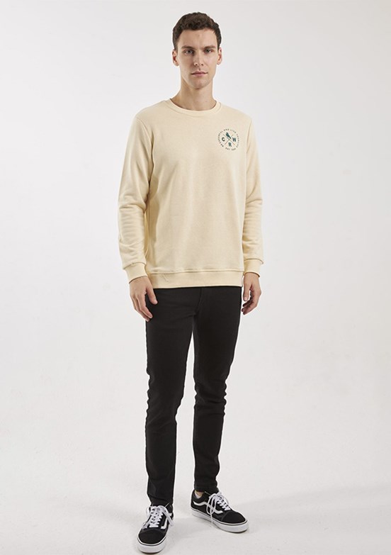 THE CROW Bej Unisex O Yaka Sweatshirt