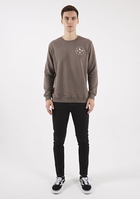 THE CROW Bej Unisex O Yaka Sweatshirt