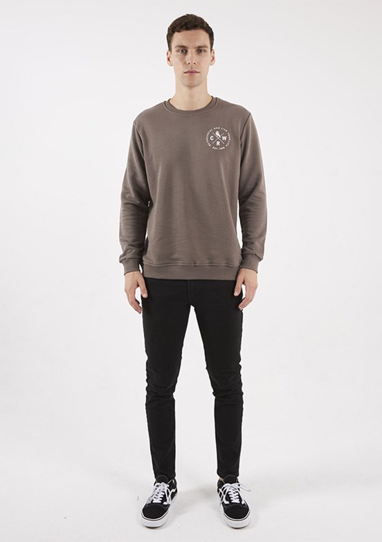 THE CROW Bej Unisex O Yaka Sweatshirt