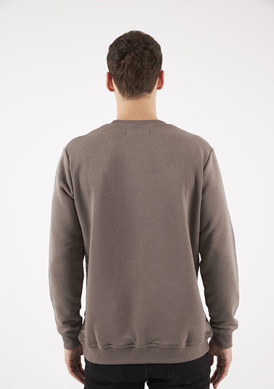 THE CROW Bej Unisex O Yaka Sweatshirt