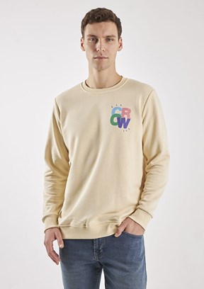THE CROW Beyaz Unisex O Yaka Sweatshirt