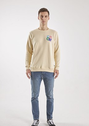 THE CROW Beyaz Unisex O Yaka Sweatshirt