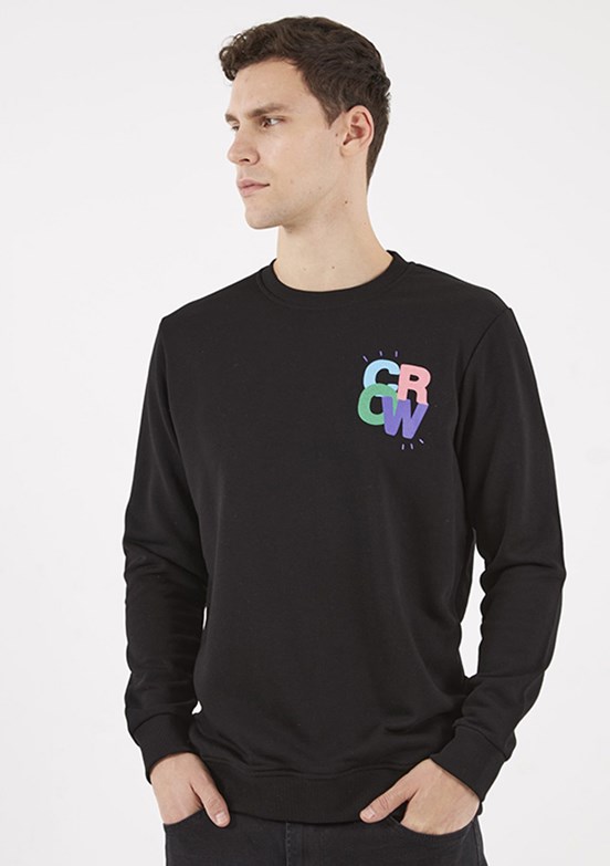 THE CROW Siyah Unisex O Yaka Sweatshirt
