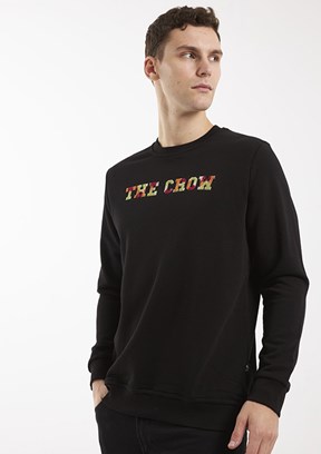 THE CROW Siyah Unisex O Yaka Sweatshirt