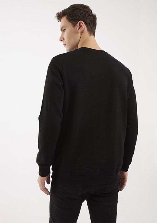 THE CROW Siyah Unisex O Yaka Sweatshirt
