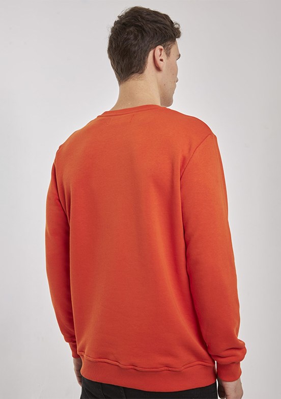 THE CROW Turuncu Unisex O Yaka Sweatshirt