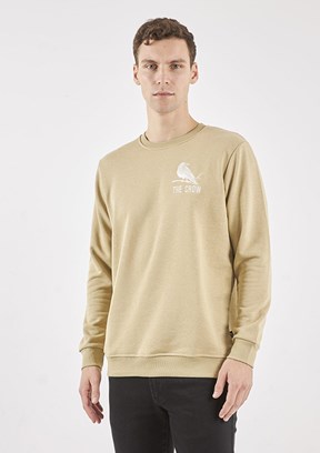 THE CROW Yeşil Unisex O Yaka Sweatshirt