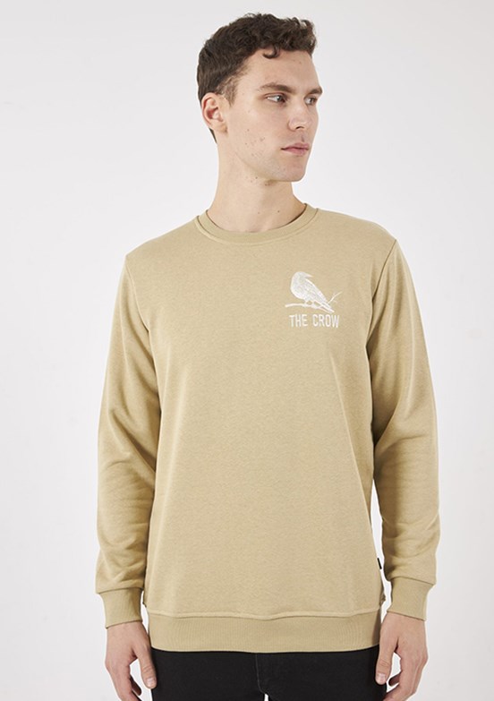 THE CROW Yeşil Unisex O Yaka Sweatshirt