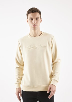 THE CROW Beyaz Unisex O Yaka Sweatshirt