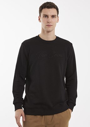 THE CROW Siyah Unisex O Yaka Sweatshirt