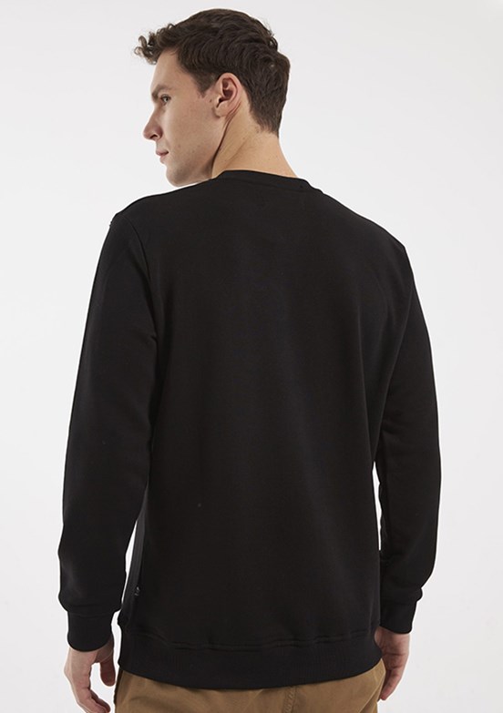 THE CROW Siyah Unisex O Yaka Sweatshirt