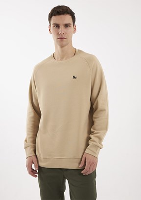 THE CROW Bej Unisex O Yaka Sweatshirt