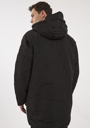 THE CROW - TC5103 Unisex Siyah Kapüşonlu Mont