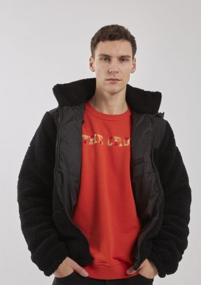 THE CROW Siyah Unisex Peluş Mont