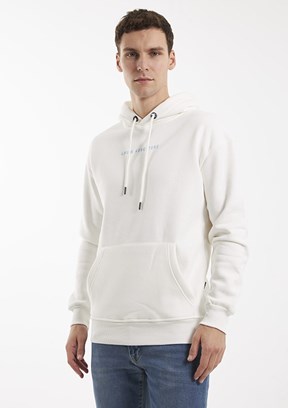 THE CROW Beyaz Unisex Kapüşonlu Sweatshirt