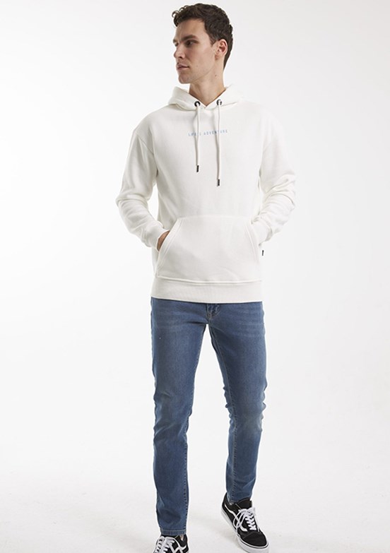 THE CROW Beyaz Unisex Kapüşonlu Sweatshirt