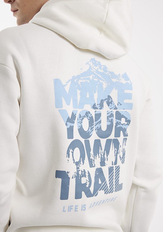 THE CROW Beyaz Unisex Kapüşonlu Sweatshirt