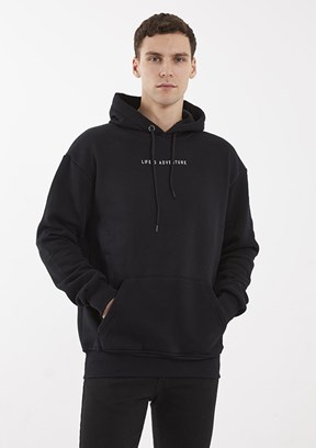THE CROW Siyah Unisex Kapüşonlu Sweatshirt