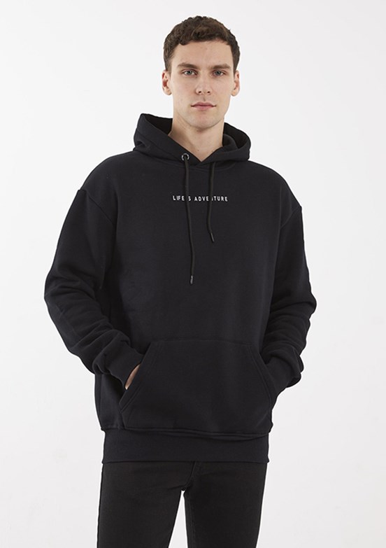 THE CROW Siyah Unisex Kapüşonlu Sweatshirt
